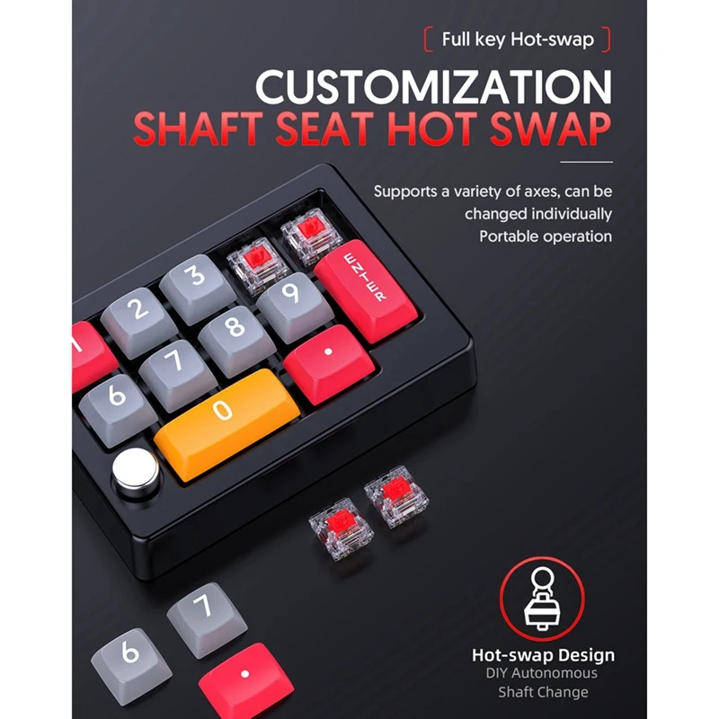 HOT-13 Key Macro Programmable Hot Swappable Mechanical Switch 7 Color RGB Light Gaming Mini Keyboard Numeric Keypad Purple