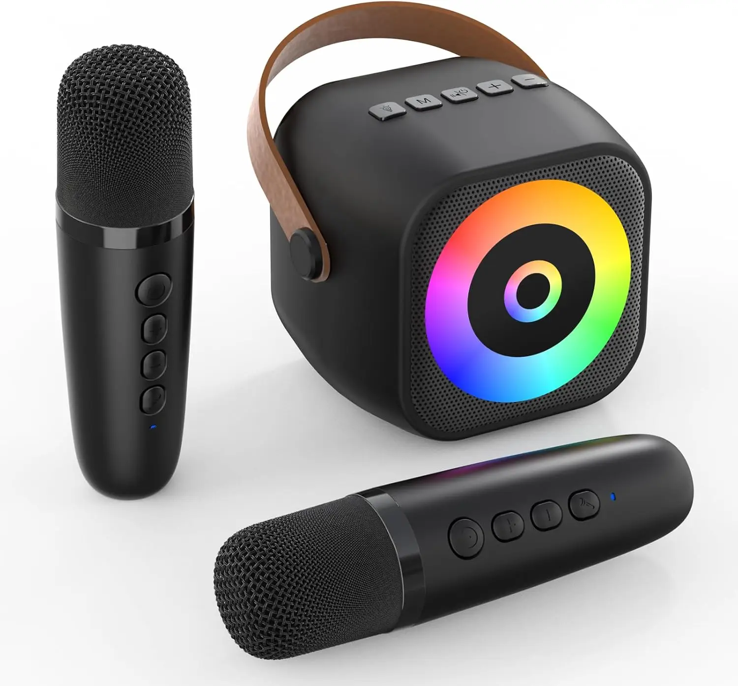 

Портативная Bluetooth-караоке-колонка с 2 беспроводными микрофонами для детей и взрослых, для вечеринок, дома, в подарок