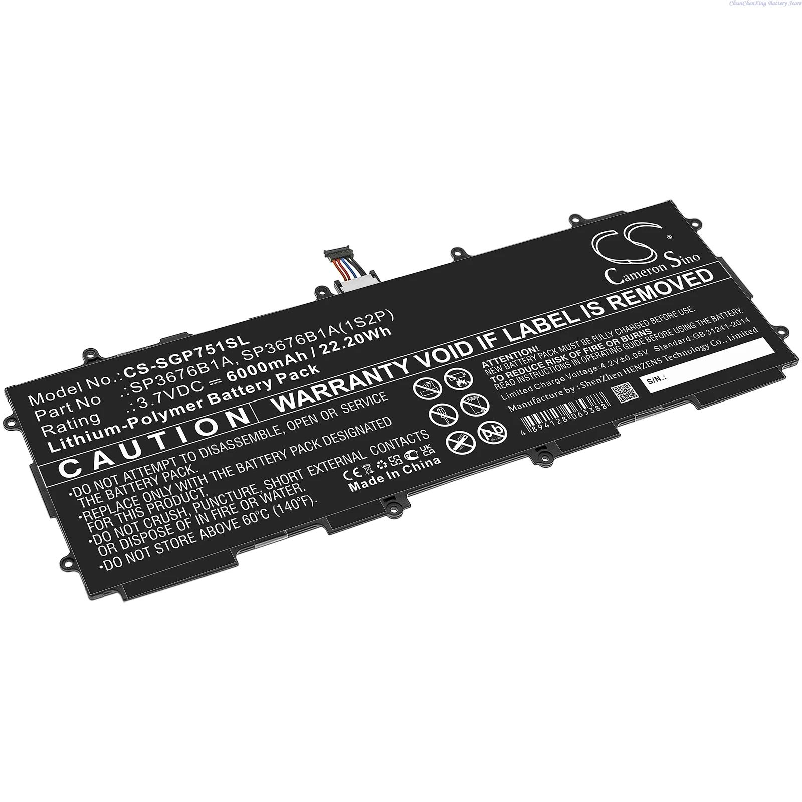 

100% NEW 3.7V 6000mAh Battery SP3676B1A for Samsung GT-P7510,N8000,GT-7511,P5100,P5110,N8010,i925,i925U,P5113,I915,N8013,I497