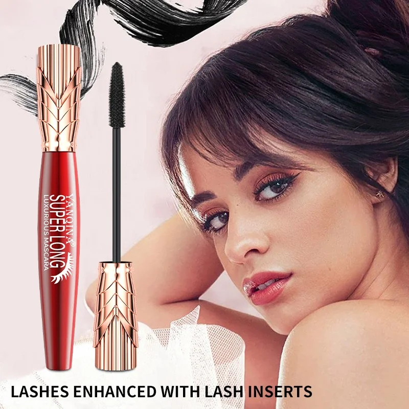 4D Mascara Waterproof Eyelashes Lengthening Long Lasting Gives Lashes Volume,Smudge-Free Lashes Non-caking Make Up Beauty Eyes