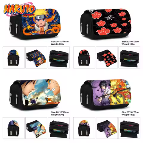 Naruto New 2025 Pen Case Anime Cartoon Sasuke Character Printing Fashion Student Stationery Box School Supplies Holiday Gifts