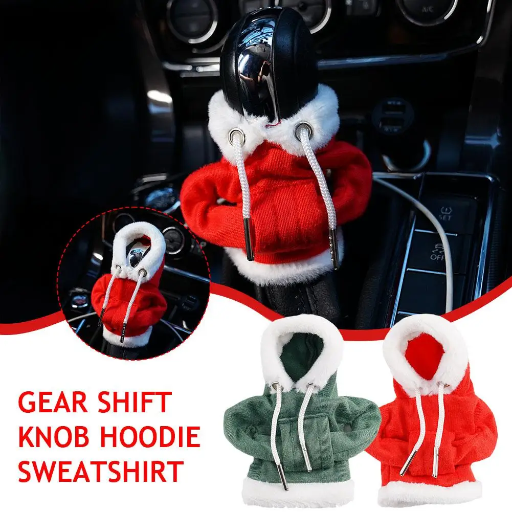 2024 Hoodie Car Shift Knob Cover Manual Handle Gear Cover Christmas Decoration Lever Hoodie Automatic Accessories Interior Z2R0