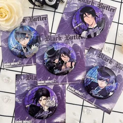 Black Butler Badge Ciel Phantomhive Sebastian Round Brooch Kuro Shitsuji Ita Bag Ornament Cute Accesorios Desk Display Cute Gift