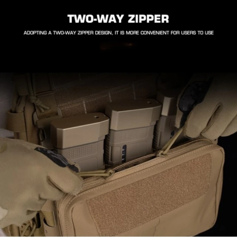 

Double directional zipper durable nylon curved GP bag MOLLE curved management bag hunting accessories