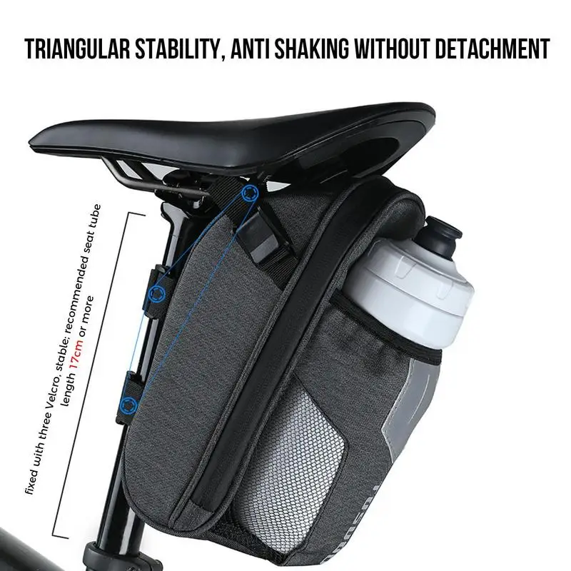 자전거 안장 가방 좌석 아래 반사 사이클링 액세서리 방수 자전거 랙 오토바이 파우치 액세서리 야간