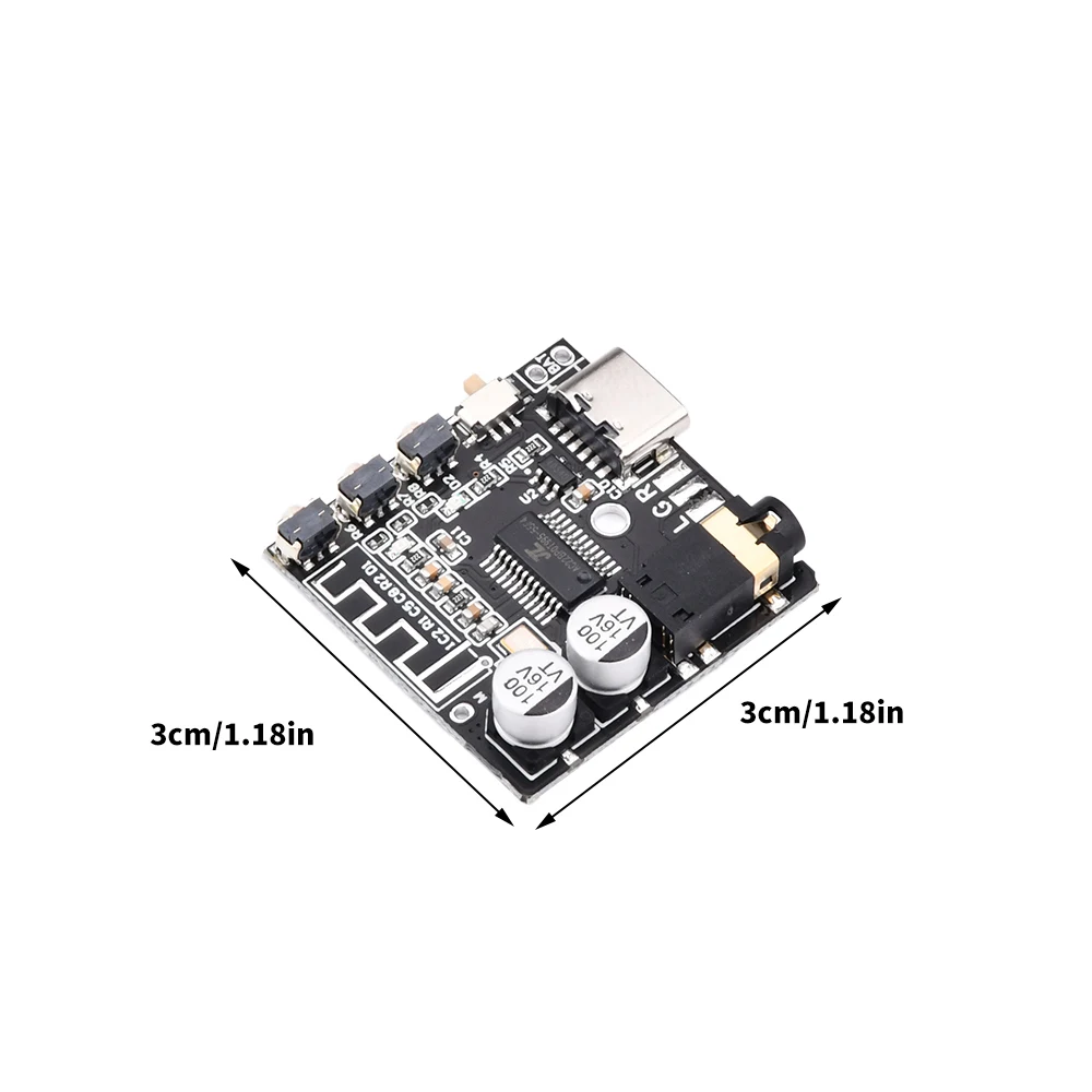 VHM-314-V2.0 Bluetooth Audio Receiver Board Bluetooth 5.0 Mp3 Lossless Decoder Board Wireless Stereo Music Type-c Module 3.3V 5V