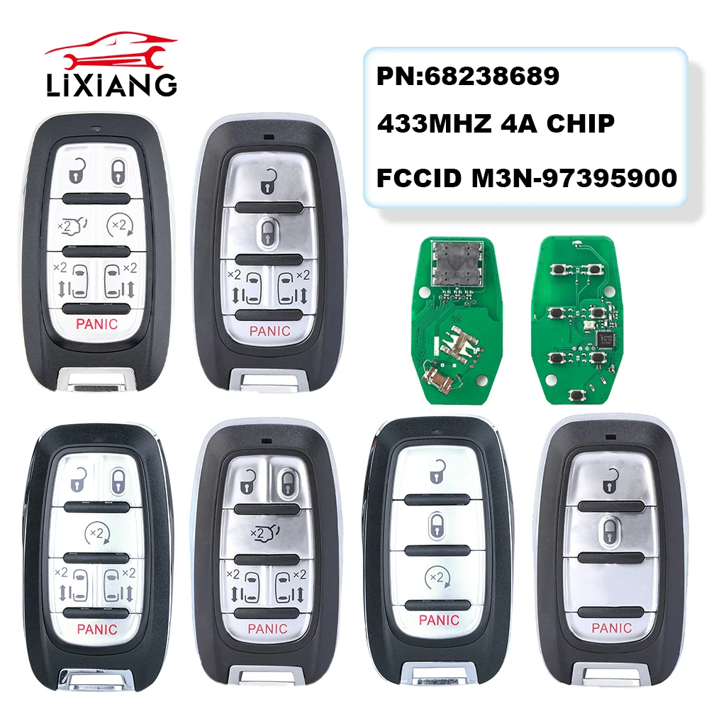 

LIXIANG M3N-97395900 3-7 Buttons Smart Remote Key Fob For Chrysler Pacifica 2017 2018 2019 2020 Voyager 2021 2022 2023 4A Chip