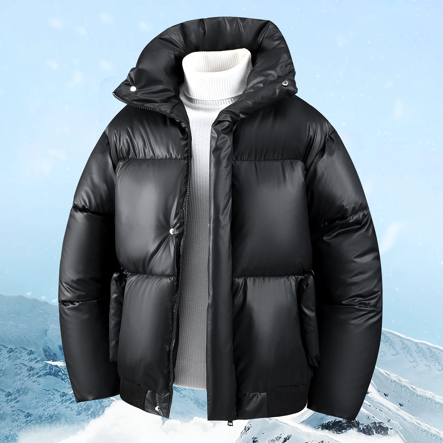 

Новые зимние куртки из искусственной кожи из хлопка и хлеба – это теплые, повседневные, модные и крутые с воротником-стойкой.