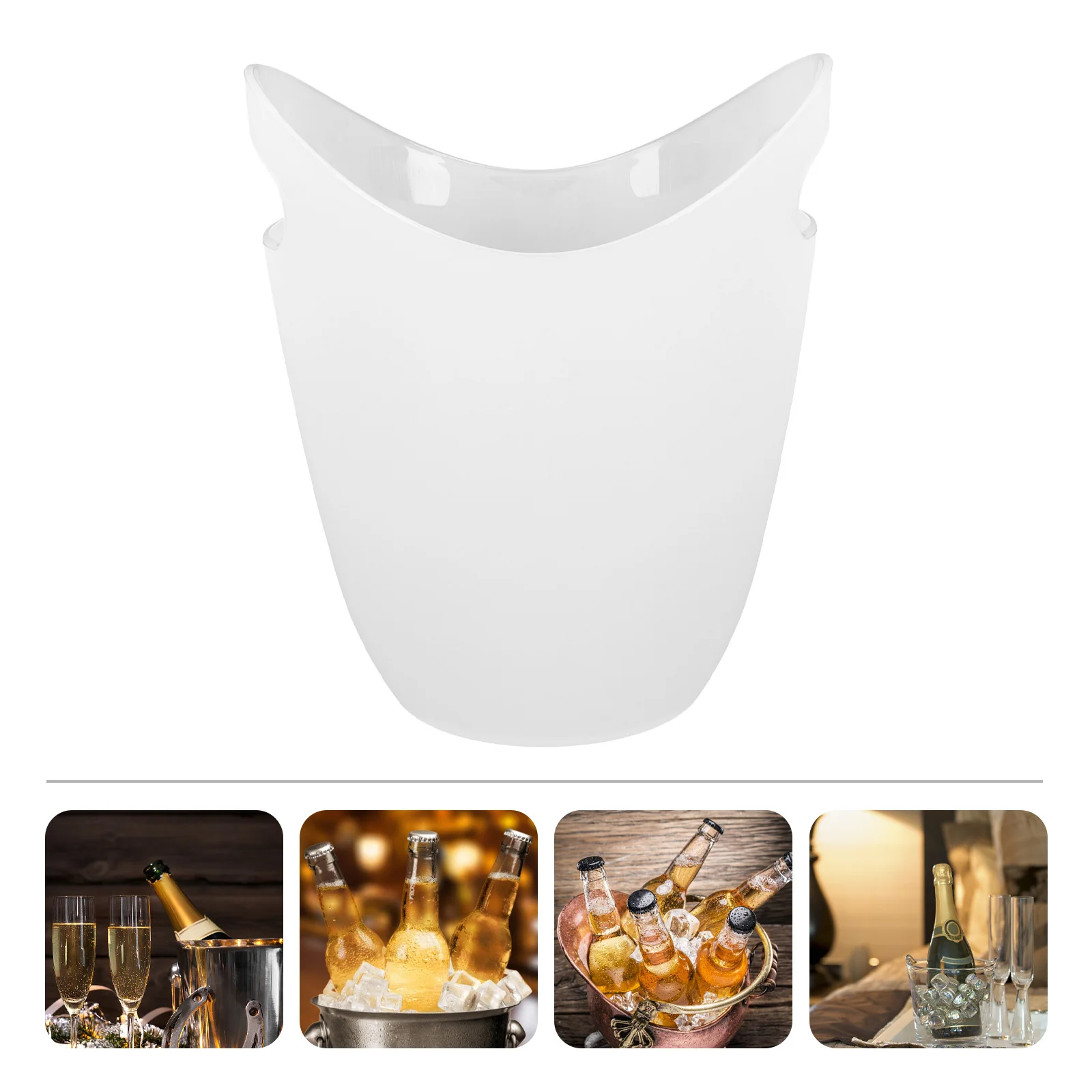 

Double Handled Ice Bucket Premium As Material Wear-Resistant Portable for Bar Ktv Home Use Smooth Design Easy Clean Household