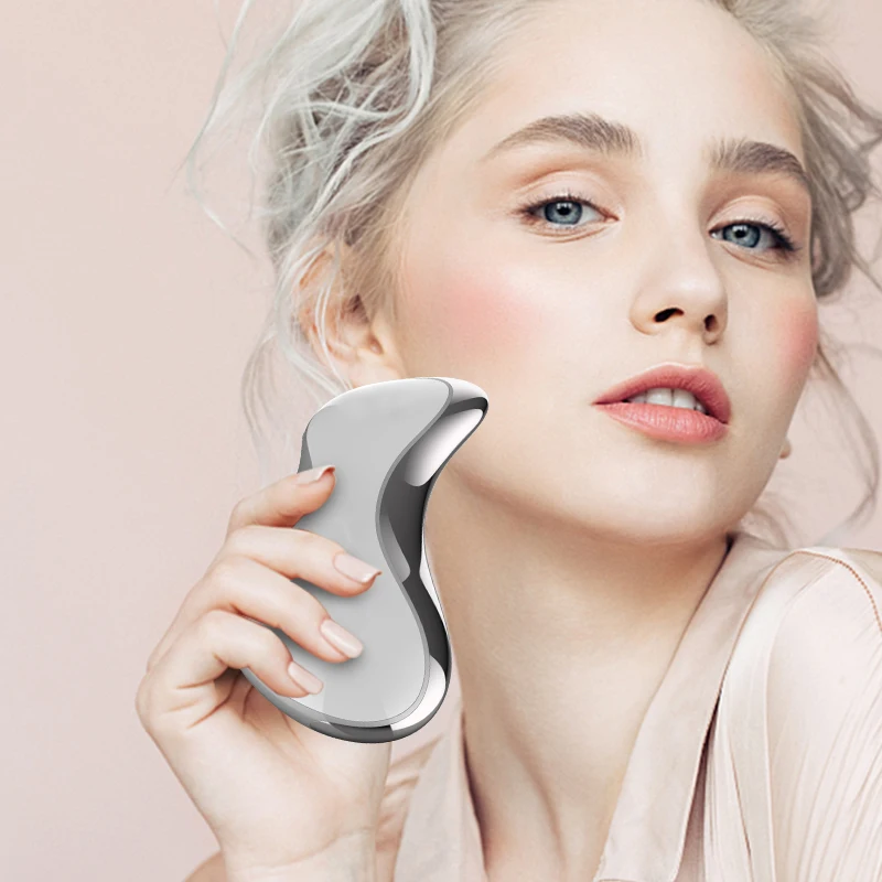 Smart Library Gesicht Vibrierende V-Form Guasha Schaben Massage Werkzeug Elektrische Gua Sha Board Pflege Facelifting Anti Aging