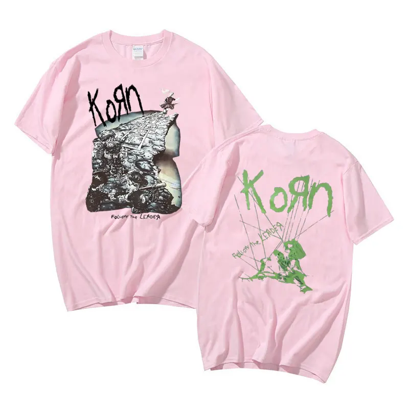 Rock Band Korn Ftl 25 Follow The Leader Graphic T Shirt Men Women Gothic Casual Oversized Tees Male T-shirts Mens Vintage Tshirt