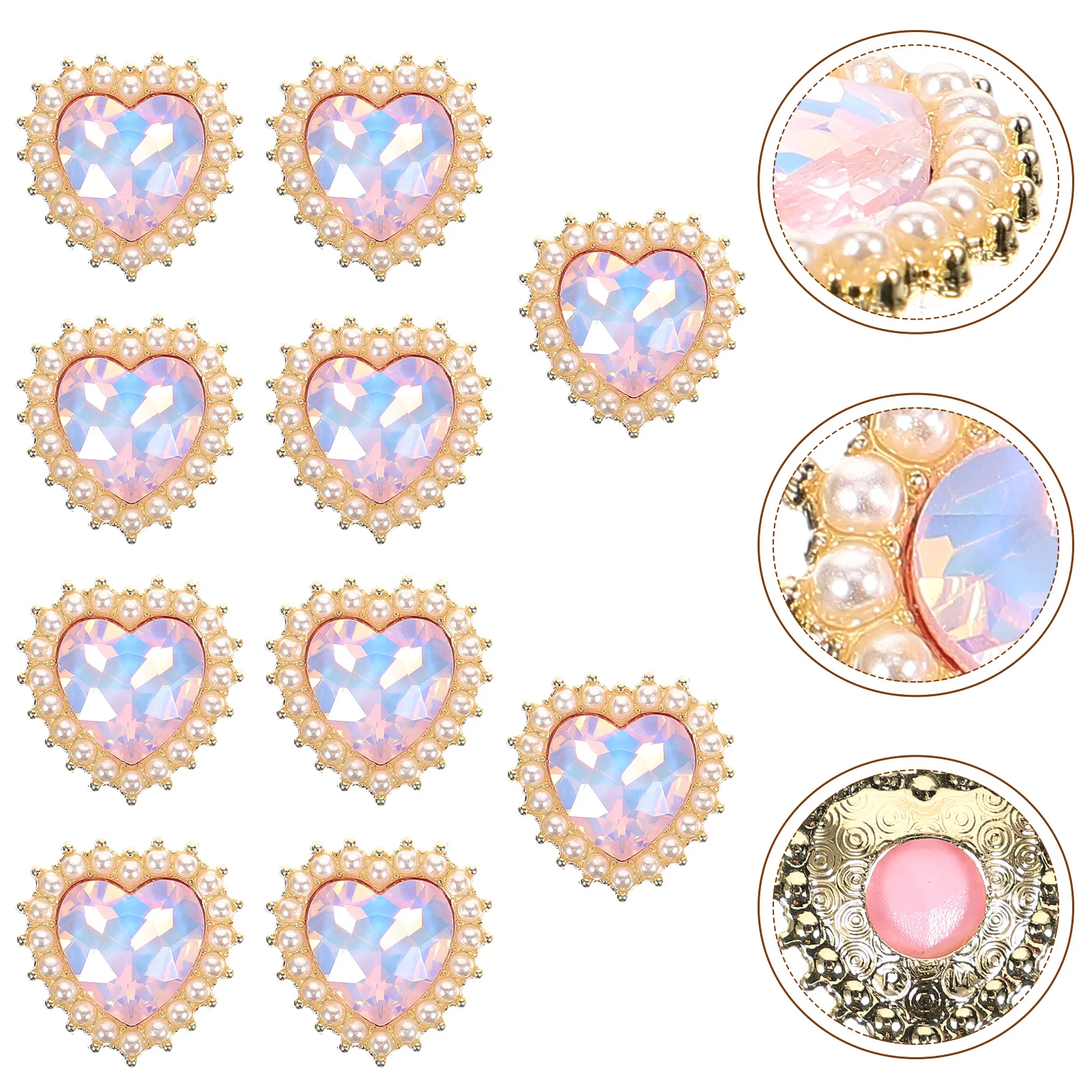 Heart Rhinestones Charms for Crafts Jewelry Making Embellishments Hair Resin Decor Pin