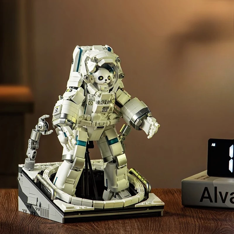 Sembo astronauta blocos de construção das crianças mão-montado espaçowalk astronauta brinquedos ornamentos de mesa modelo criativo presentes
