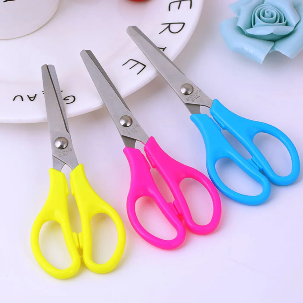 Children\'s Scissor Head Design Manual Art Supplies Student Scissors Multi-functional Paper Shear for Album Diary