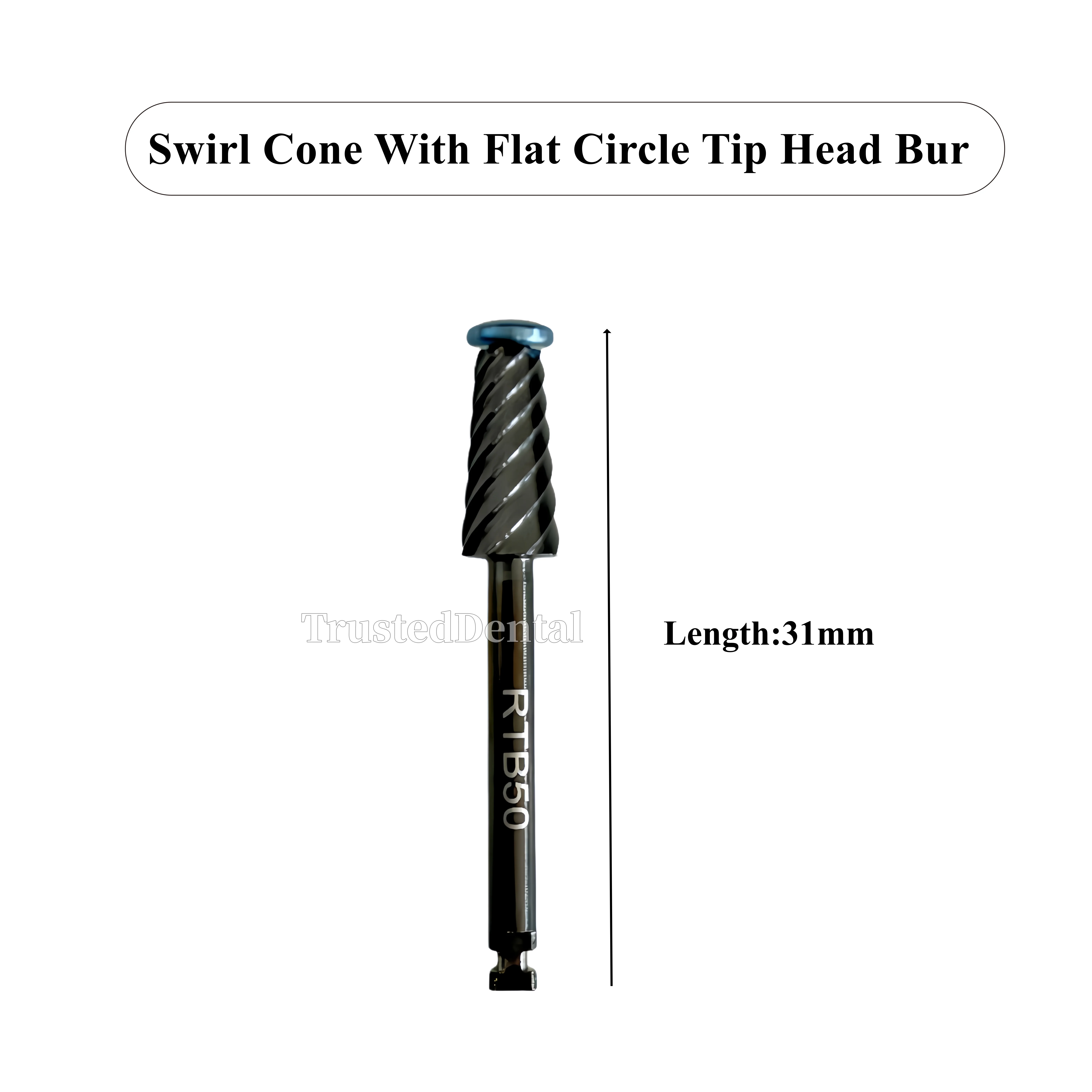 

Dental Swirl Cone With Flat Circle Tip Head Bur Tip Bone Shape Cutting RA Latch Type Surgical Tool