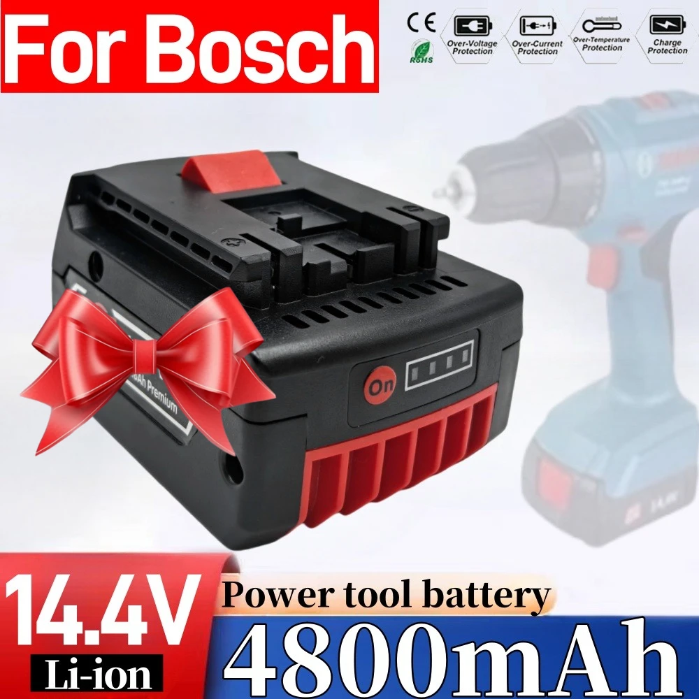 

6800mAh Power Tool Battery 14.4V 6.0Ah rechargeable battery for Bosch 14.4V GBA GSR GSB BAT618 BAT609 Replacement Battery.