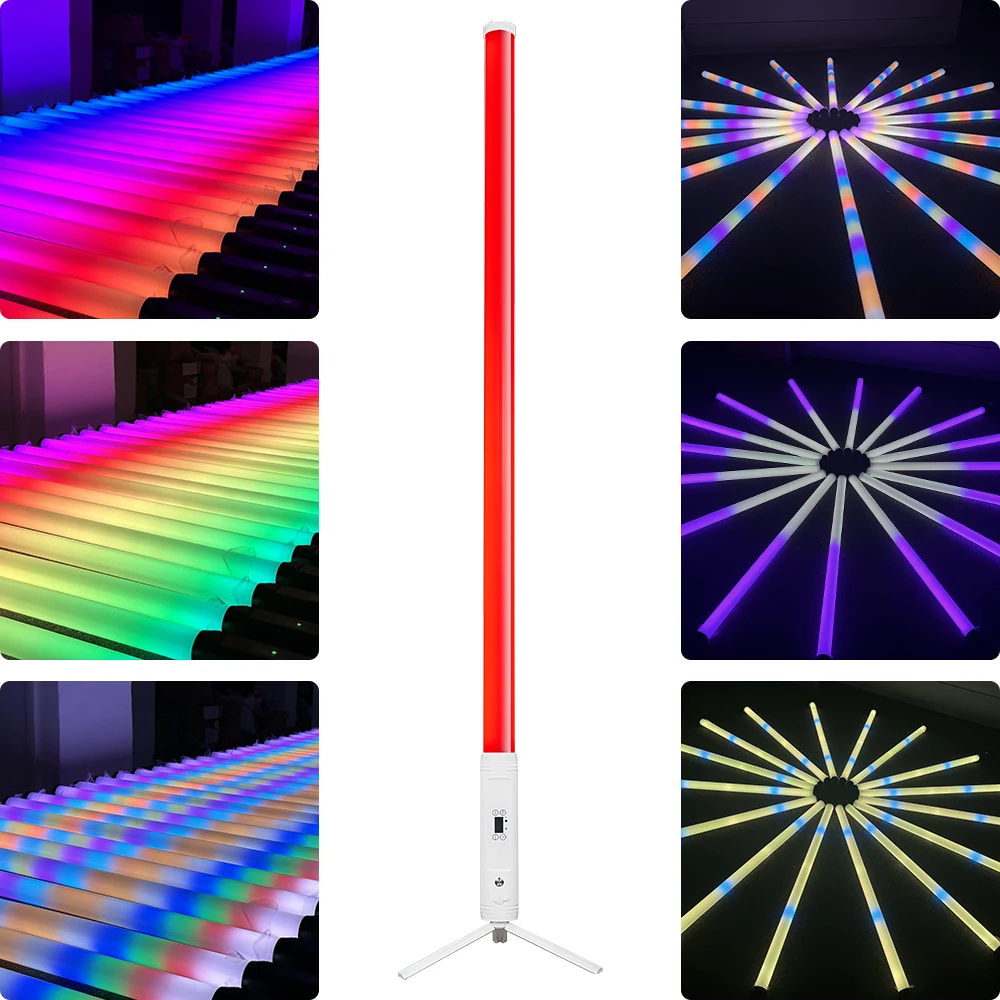 MUXXDJ 4 قطعة 360 بكسل أنابيب الضوء 192*0.2 واط بطارية لاسلكية تعمل بالطاقة تغيير لون المرحلة DJ حفلة الحدث الضوء المحيط #3