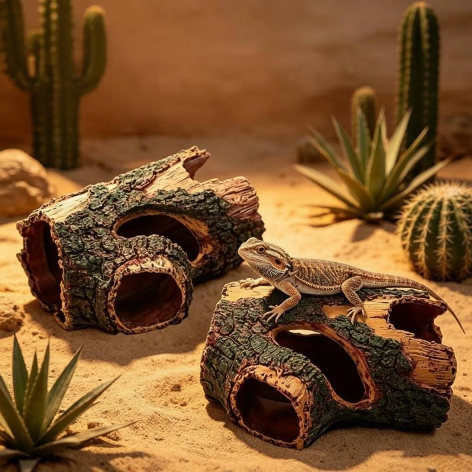 Tree Trunk Hide Naturalistic Amphibian Hide Tree Trunk Hideout Natural Look Amphibian Cave Decor Habitat Decoration