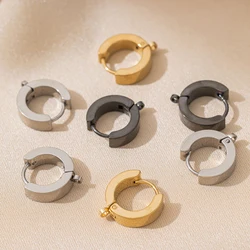 10pcs Stainless Steel Punk Hiphop Hoop Earring Hooks Clips Ear Post with Loop for DIY Jewelry Making Supplies Accessories Crafts