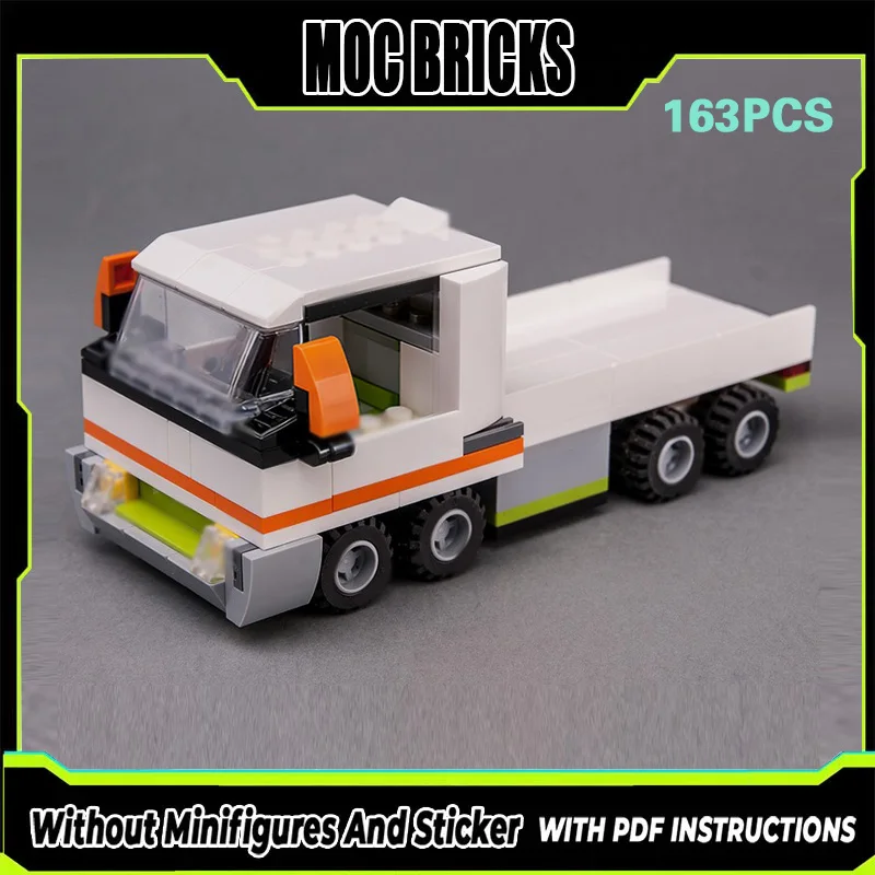 

City Car Model MOC Building Bricks White Light Pickup Truck Modular Technology Gifts Holiday Assemble Children Toys Suit