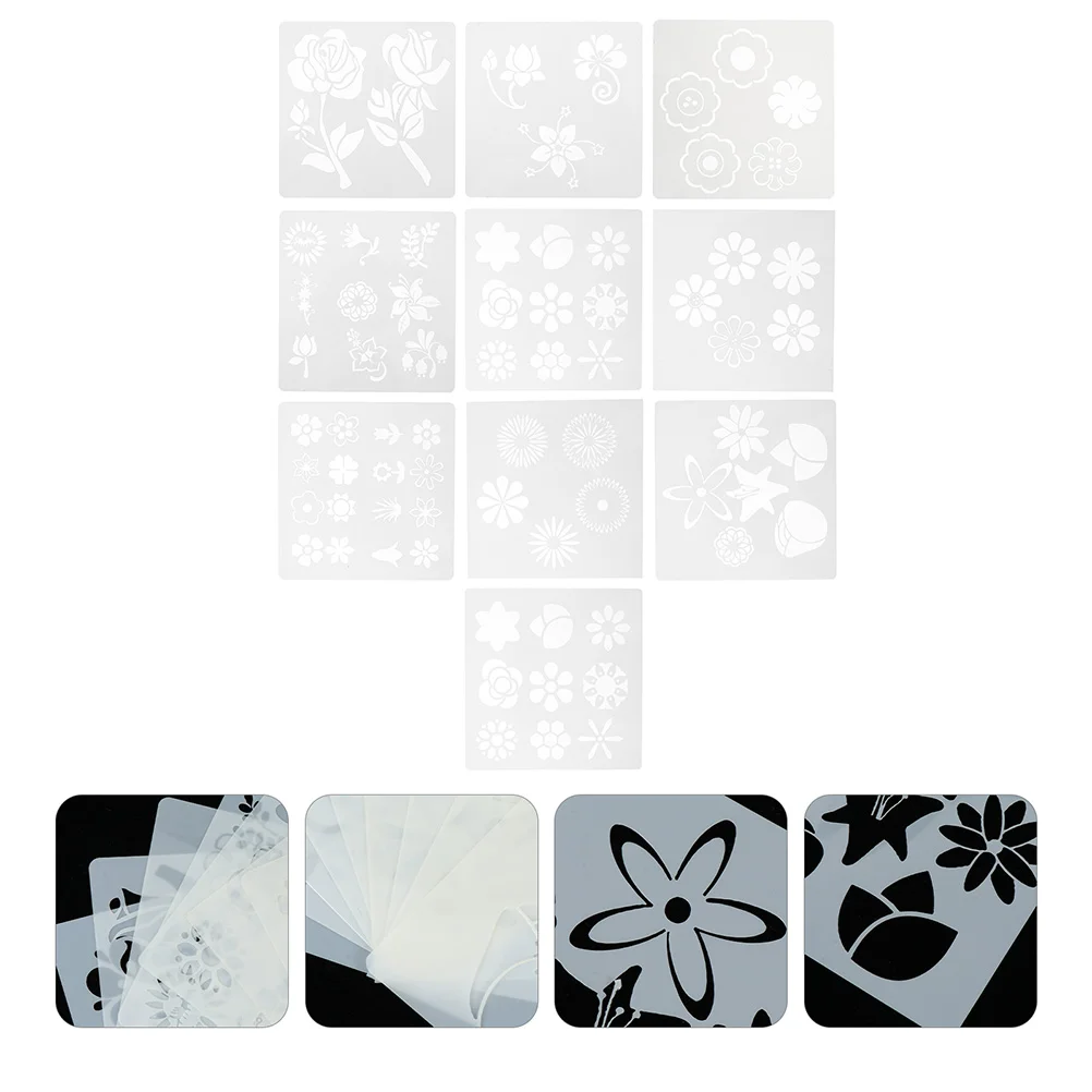 10 Pcs Hollow Spray Mold Stencils Wall DIY Craft Making Scrapbook Journal Drawing Painting Template Graffiti Notepad Letter