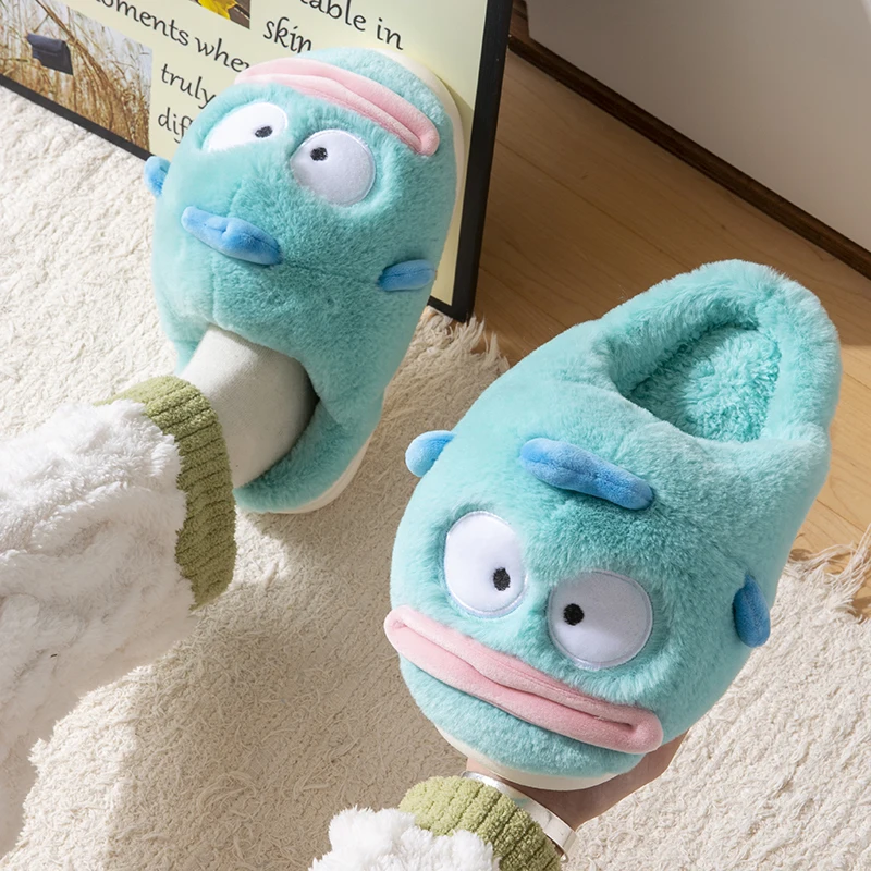 2024 New Clown Fish Cotton Home Slippers Female Autumn/Winter Cartoon Personality Indoor Home Student Dormitory Home Slippers