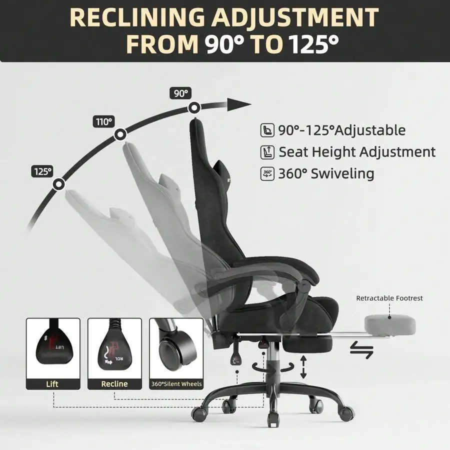High Back Gaming Chair, Ergonomic Gamer Chair For Adult view 2