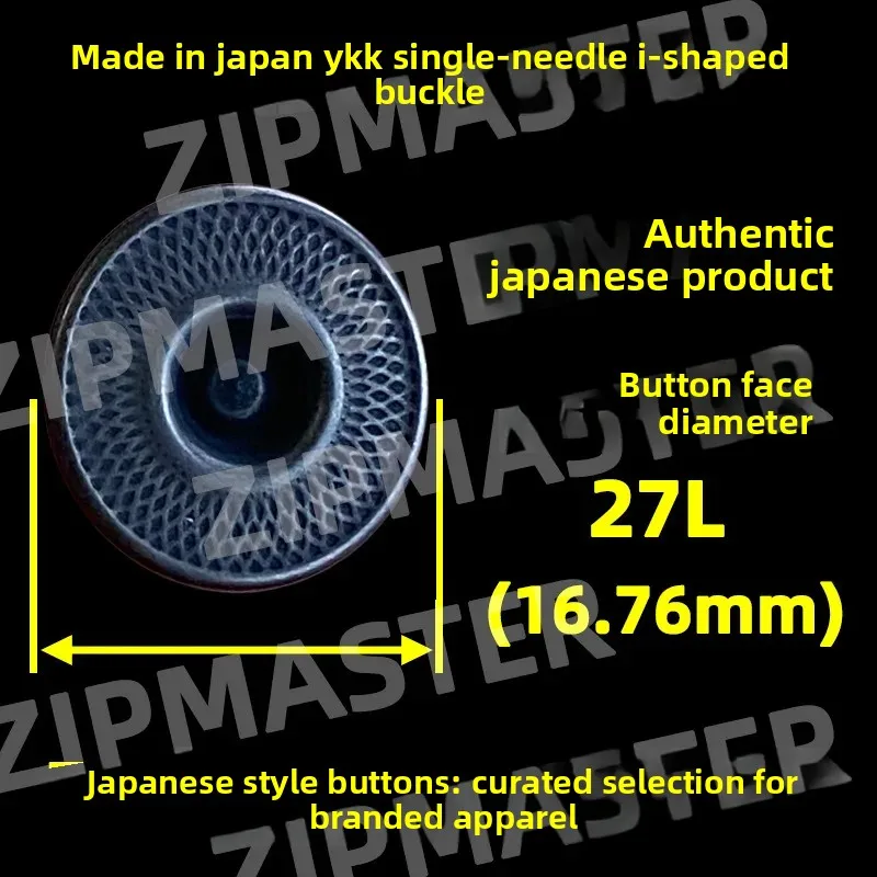 

Customizable Japanese-made YKK I-shaped Buckle, Grid-pattern Denim Buckle, Black Bronze, Single-needle I-shaped Button 16.8mm