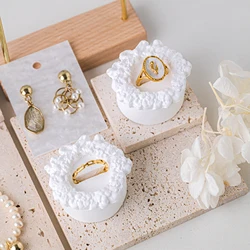 Gypsum Ring Tray Simple White Jewelry Ring Display Storage Ornaments Display Rack Props Decorative Pieces