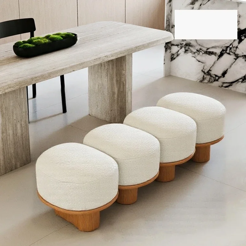Cream sofa stool designer living room door shoe change stool dining room bench simple bedroom bedside stool