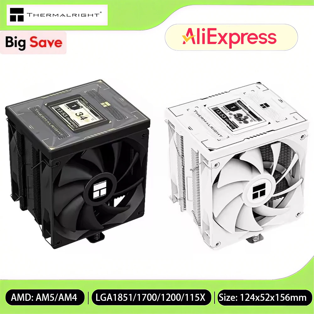 

Thermalright Burst Assassin 120 Vision WHITE CPU Cooler IPS LCD Screen Air Cooler for AM4/AM5 Intel LGA 1851/1700/115X/1200