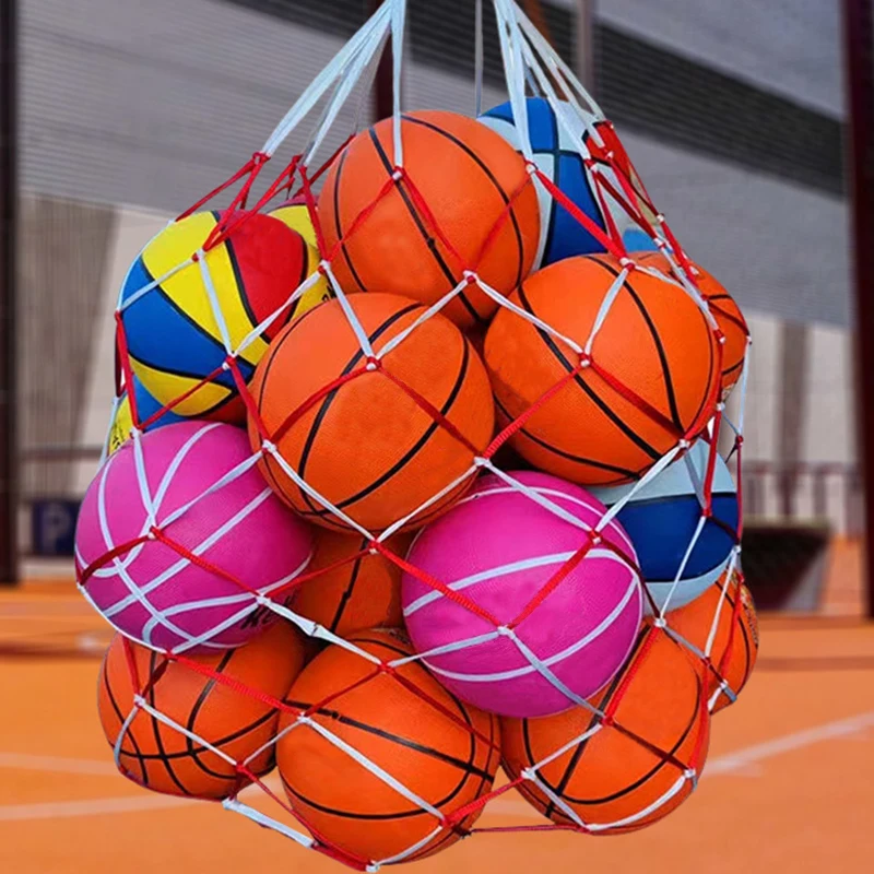 Sac de rangement pour basket-ball, contient 12 balles, sac en maille Portable, sac de rangement pour basket-ball, football, volley-ball, sac en maille de grande capacité