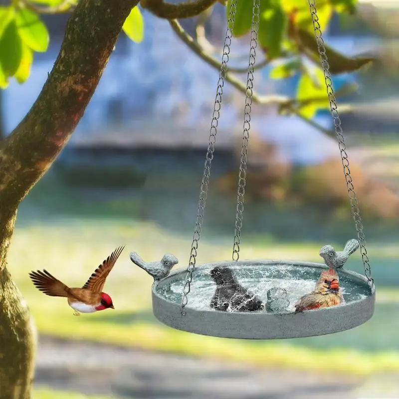 

Bird Bath Metal Bird Birdbath Bowls For Garden Bowls Water Feeders With Chains Adjustable Height Metal Patio Decor For Backyards