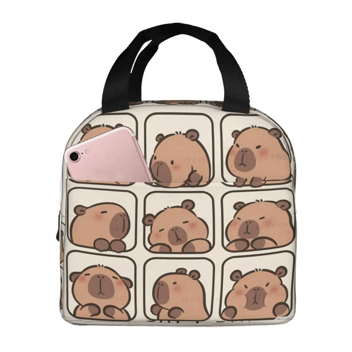 

Capybara Lunch Bag for School Waterproof Picnic Thermal Cooler Insulated Lunch Box Women Kids Tote Bags