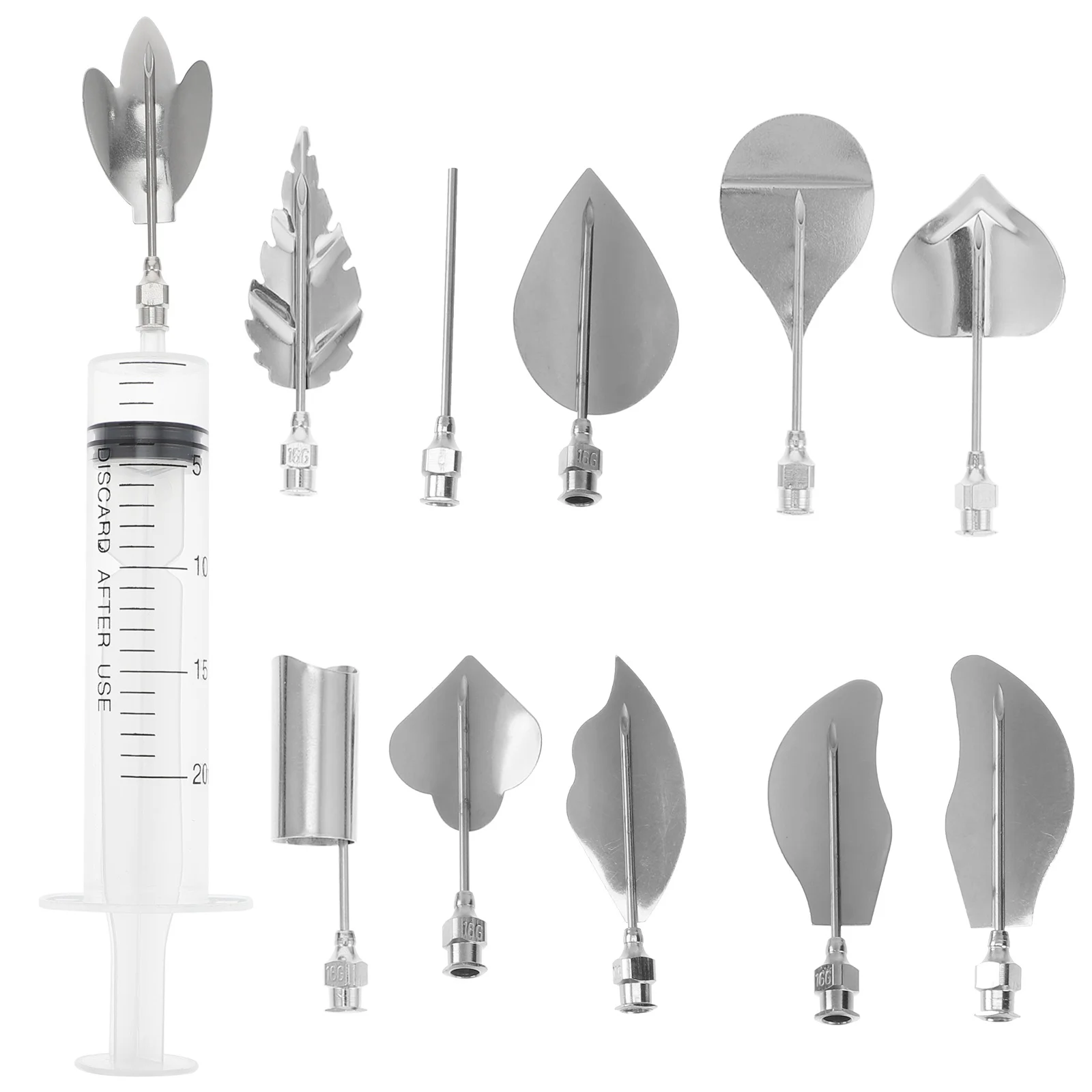 

10Pcs Stainless Steel 3D Jelly Flower Art Tools Set Easy Clean Syringe for Gelatin Cake Decoration Jelly Art Tools Collection