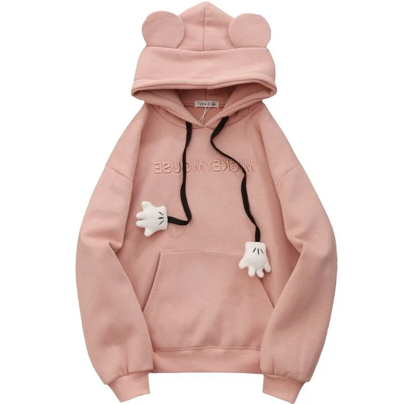 Fashion Cute Hoodies Women Harajuku Daily Casual Comfortable Loose Ladies Long Sleeve Streetwear Autumn Winter Clothes