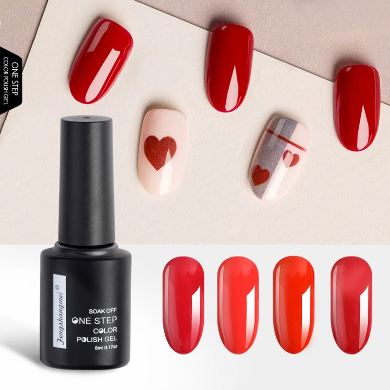 

One Step Gel Nail Polish 60 Colors: Spring Summer Nude Pastel Neutral Sheer Red Brown Soak Off UV Nail Polish Gift for Women