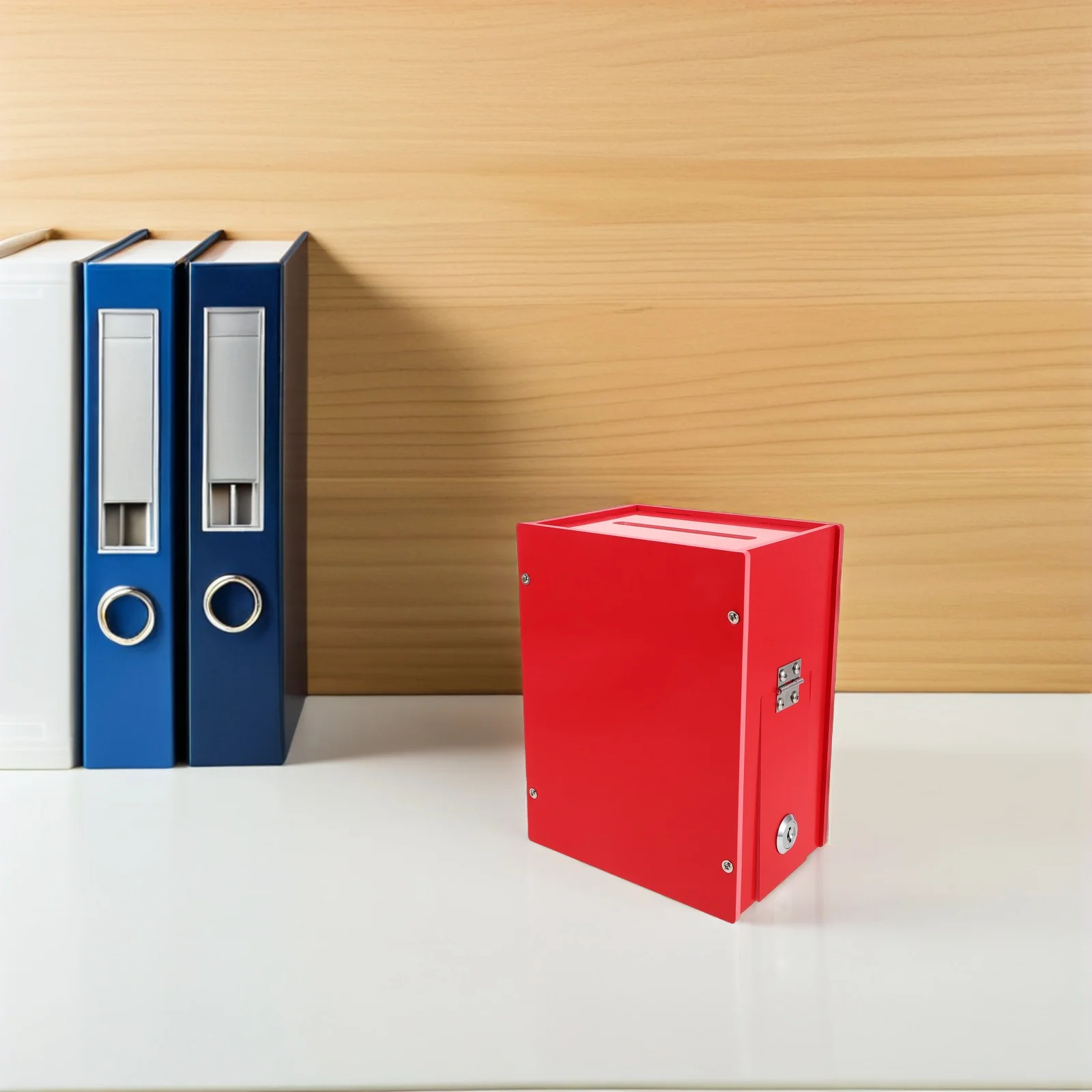 PVC Donation Box with Lock Red Suggestion Box for Fundraising Voting Office Church School Multiple Usage