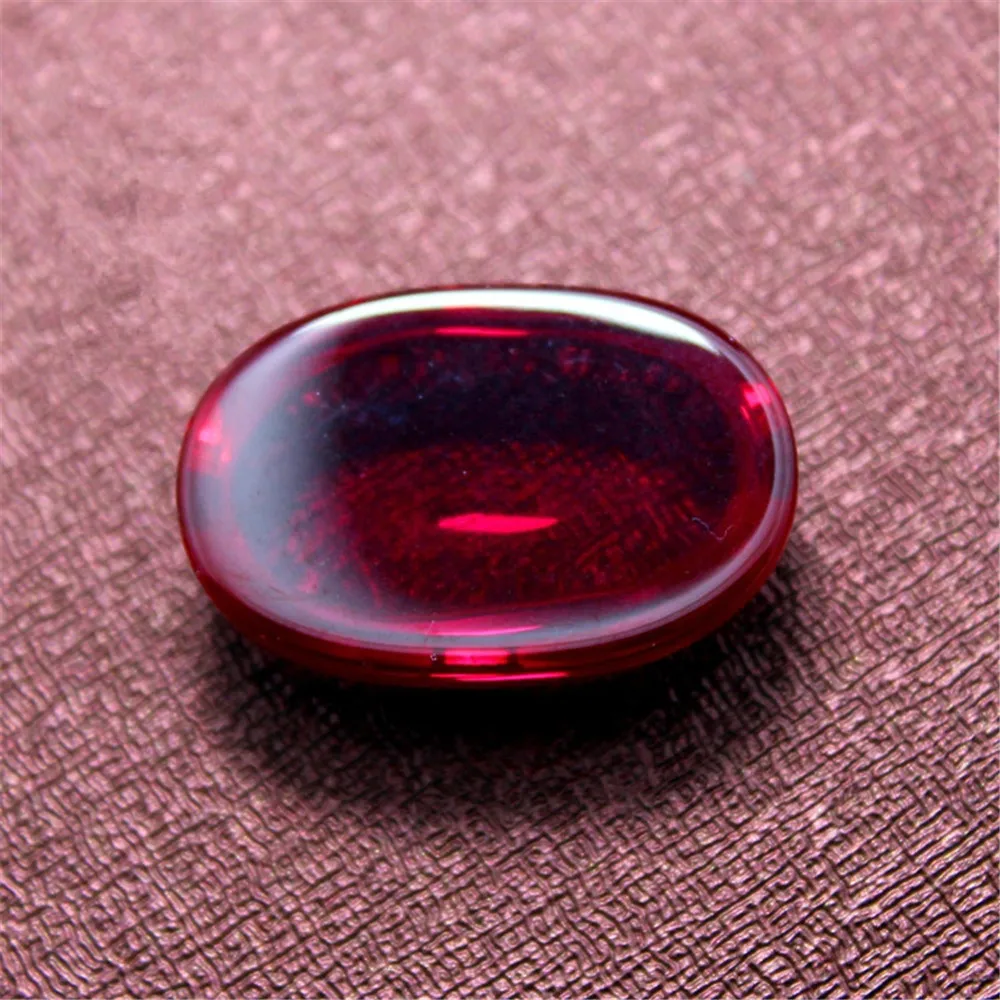 Big Size Egg Shape Blood-red Ruby Smooth Polished Surface Flat Back 2 Sizes to Choose 3