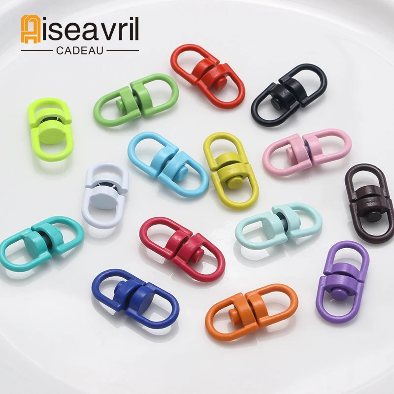 20pcs Swivel Shackle Ring Alloy Painted Rotation Quick Hook Buckle Rotating Carabiner 8 Shaped Rotary Buckle Connector