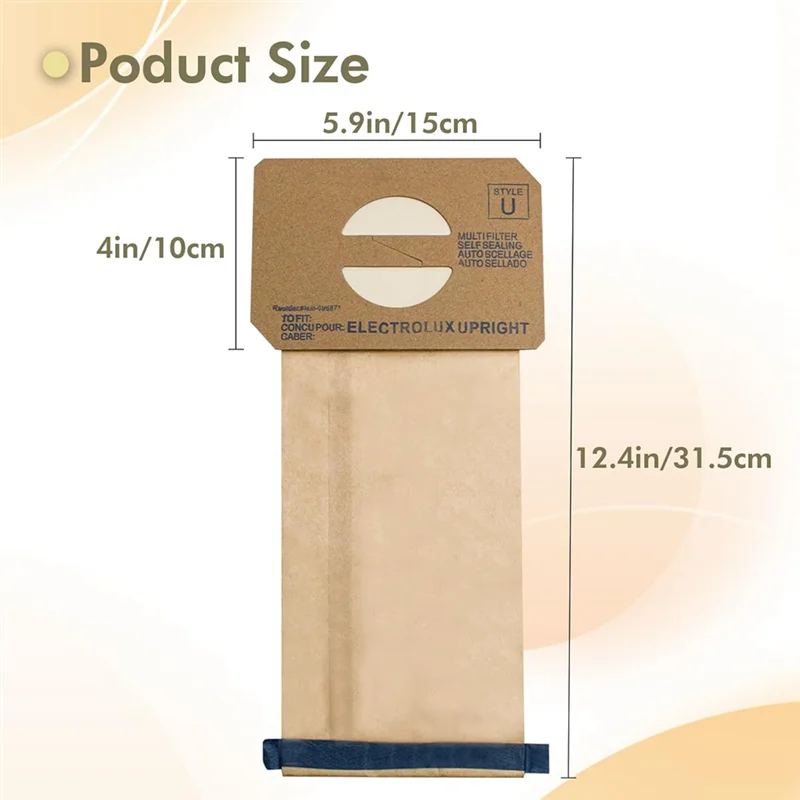 A76G-真空バッグ マイクロフィルター 24個パック エレクトロラックス直立型U&エアース用交換用 ディスカバリー用