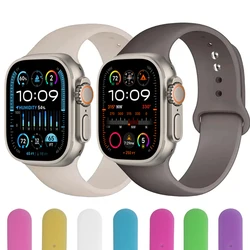 Silicone Strap For Apple Watch Band 44mm 40mm 45mm 41mm 42mm 44 45 mm correa bracelet iwatch series 7 8 se 3 5 6 9 Ultra 2 49mm