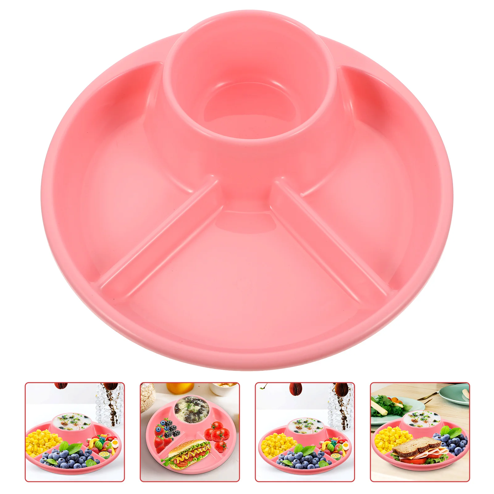 

Compartment Plate Food Serving Tray Aldult Multi-grids Pp Practical Dining Child Dessert Plates