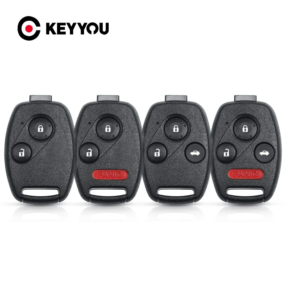 Dandkey No / With Rubber Pad Remote Car Key Shell Case Cover For 2003 2007 2008 2009 2010 2011 2012 Honda Accord Civic Pilot CRV