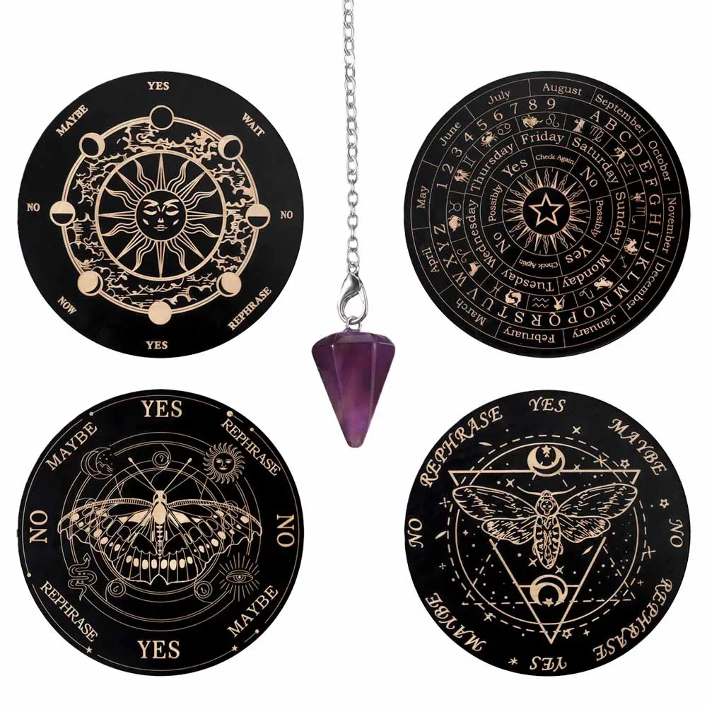 Wooden Divination Board with Letters | Pendulum & Ouija Game for Fortune Telling, Metaphysical Healing & Meditation