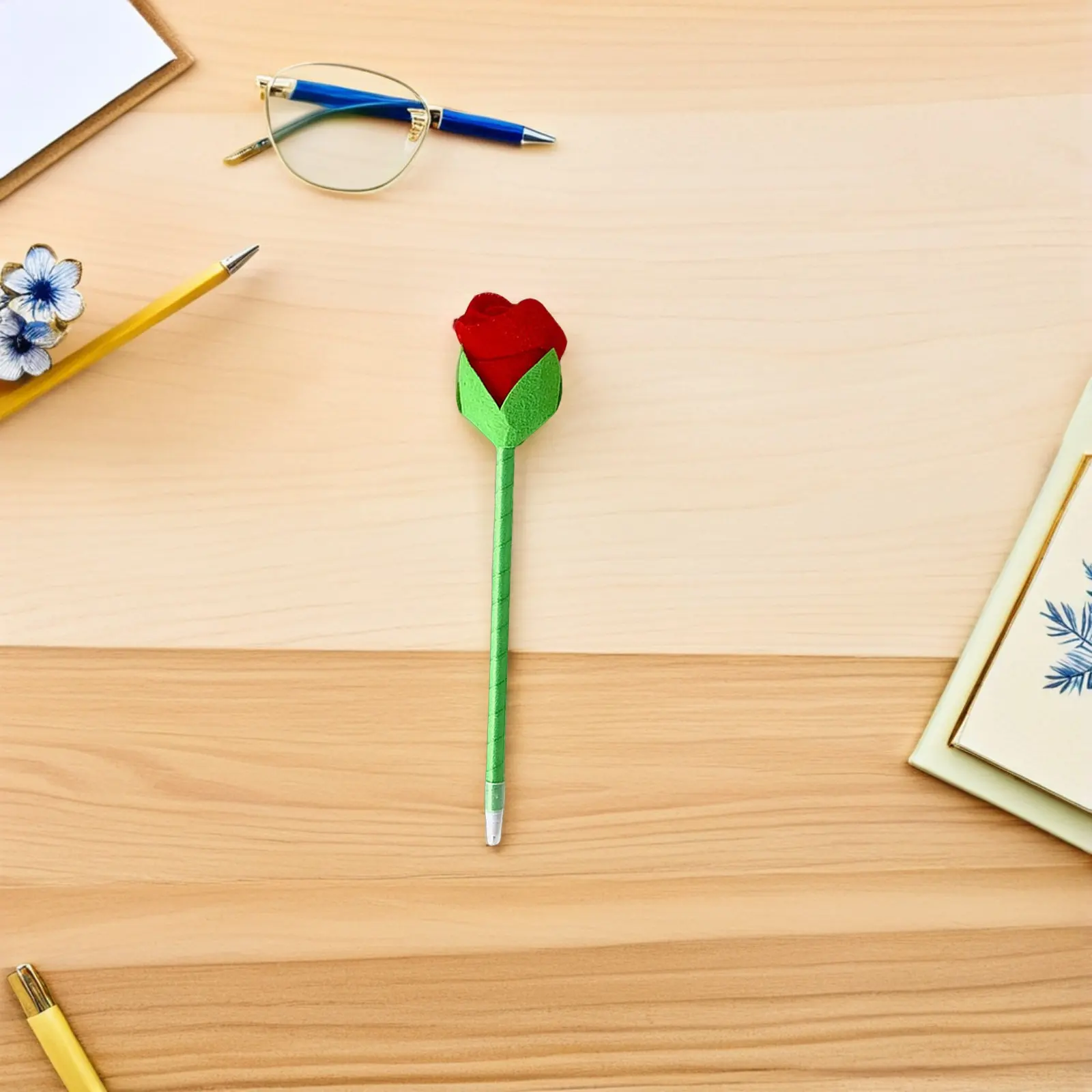 

Rose Flower Ballpoint Pen Cartoon Design Elegant Floral Writing Tool for Students Kids Teachers Office Daily Use Creative