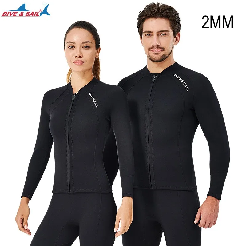 

2MM Premium Neoprene Men Women Snorkeling Split Swim Jackets Plus Size Scuba Keep Warm Spearfishing Diving Coat WetSuit Jackets