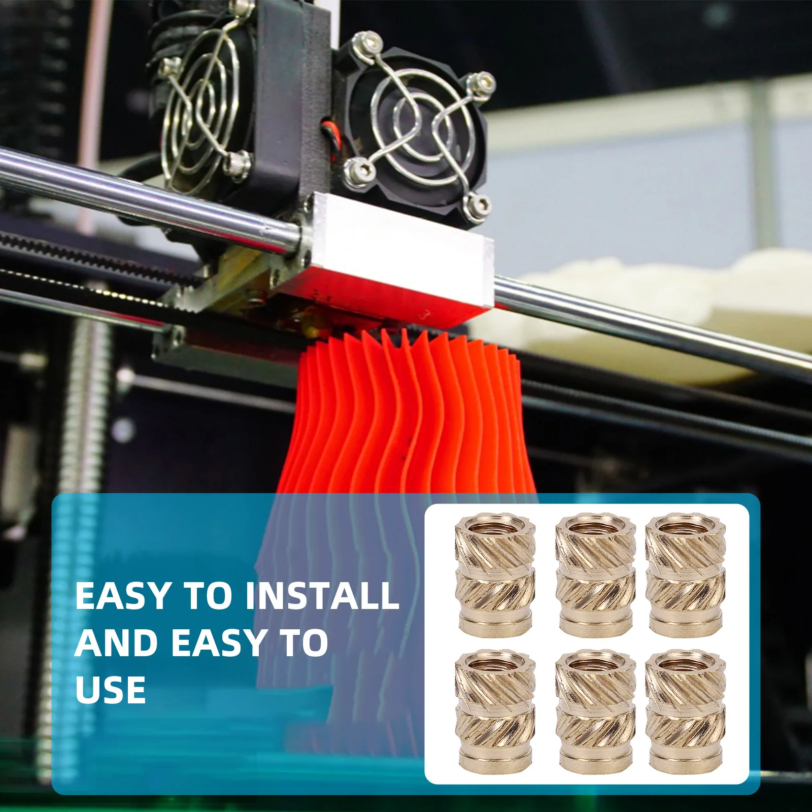 

100Pcs Knurled Nut Easy Install Hot Melt Press Fitting Nuts Reliable Threaded Inserts Threaded Inserts Embedment Nuts