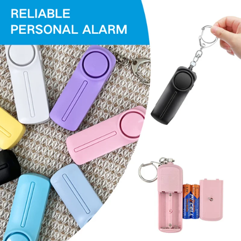إنذار شخصي مادة ABS حلقة سحب المرأة مكافحة الذئب قطعة أثرية سحب بسهولة 130db الجرس إنذار الدفاع عن النفس المفاتيح إنذار