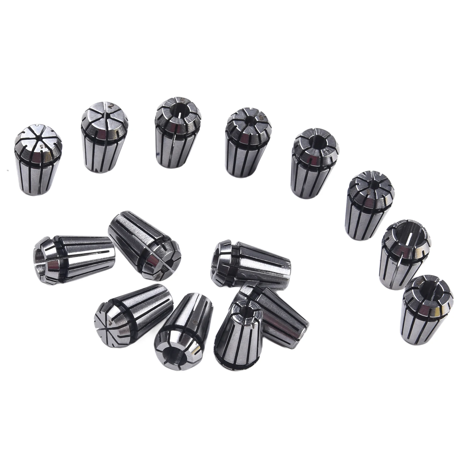 

15pcs ER11 Precision Spring Collet Set for Milling Lathe CNC Chuck Bit Holder Tool BT ER Extension Handle for Easy Clamping